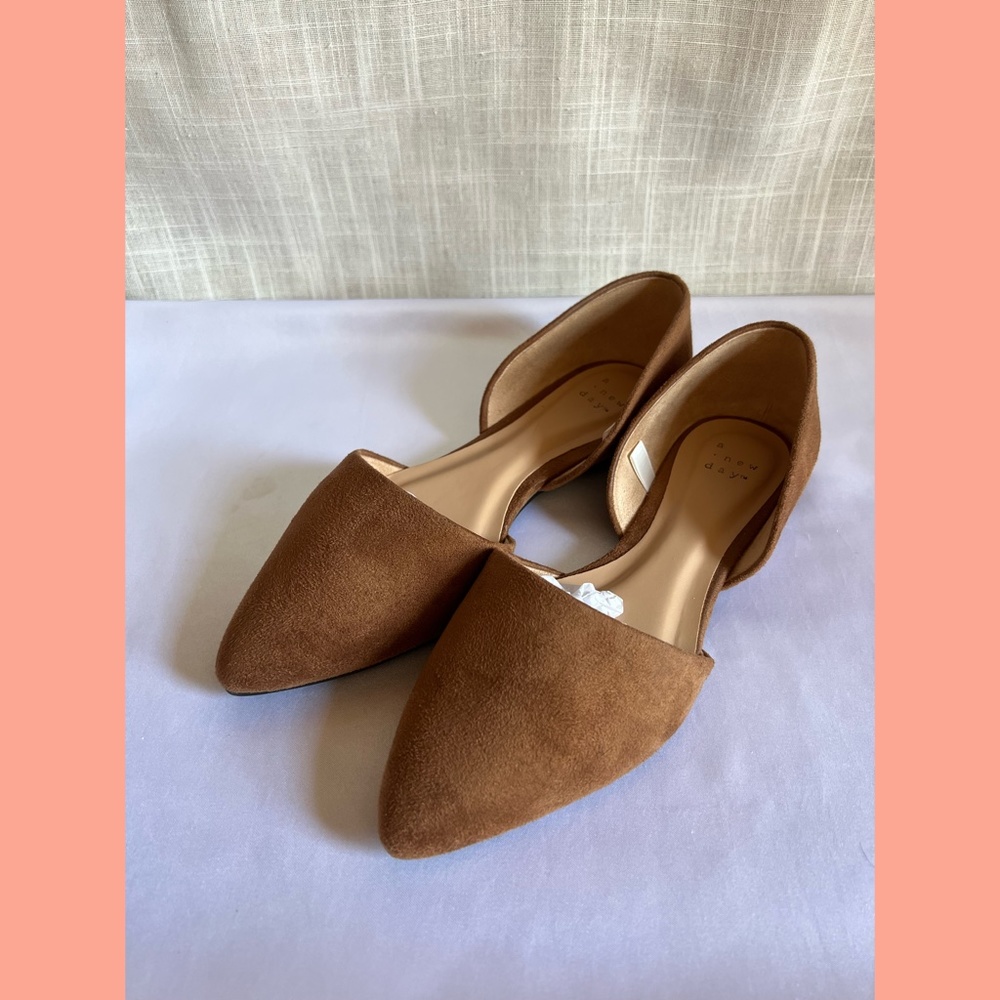 A New Day - Rebecca Microsuede Pointed Ballet Flat (Wide)